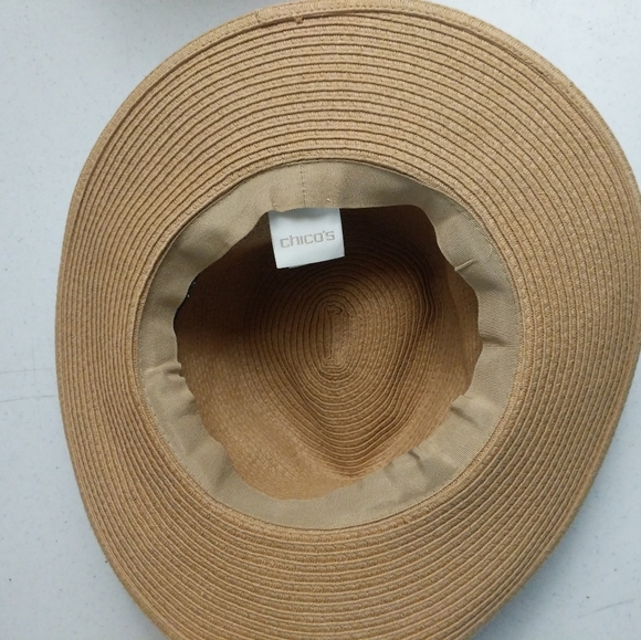 Chico's Women's Floppy Hat Fedora Packable Shapable Straw Glitter Accent - Picture 8 of 9